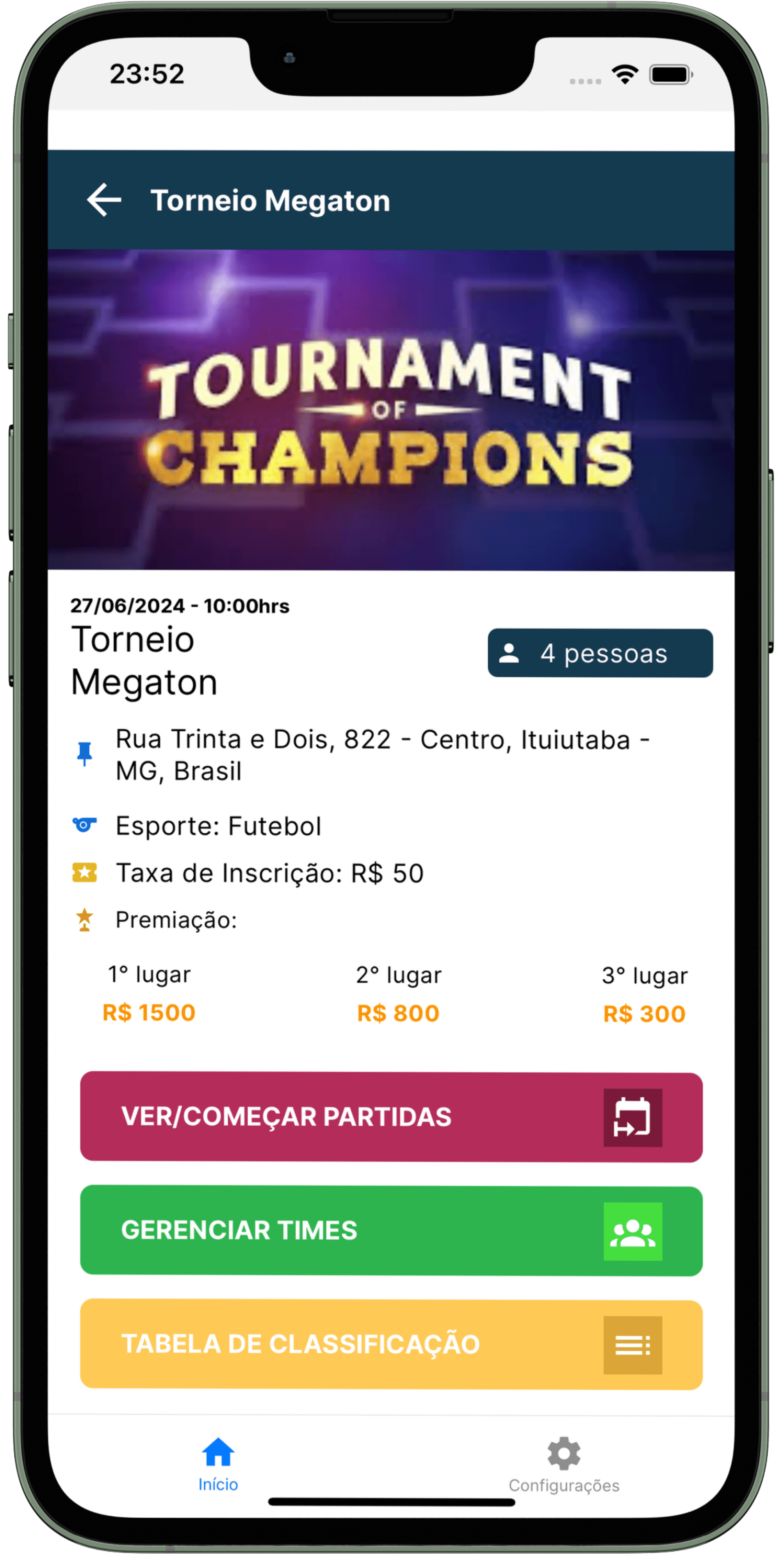 Organização de Torneios